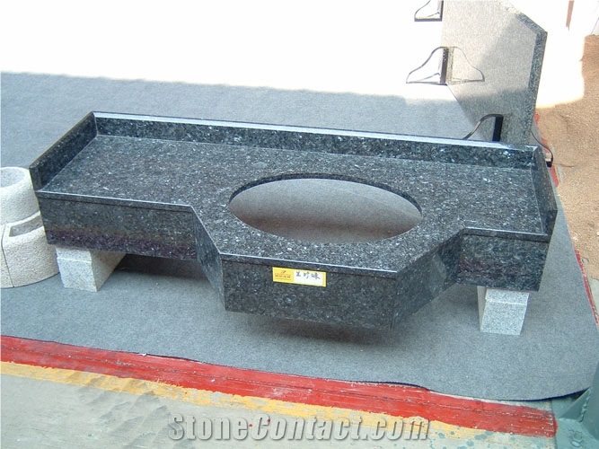 Fargo Labrador Blue Pearl Bathroom Vanity Tops,Blue Pearl Custom Vanity Tops, Polished Bath Solid Surface