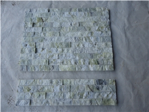 Fargo Light Green Marble Stacked Stone Veneer for Wall Decor,Green Marble Wall Cladding Panel, Exposed Wall Ledge Stone