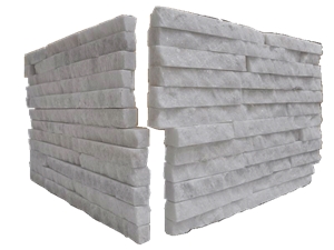 Fargo Snow White Stacked Corner Stone Panels,White Quartzite Exposed Stone Veneer,Wall Crazy Cladding Stone
