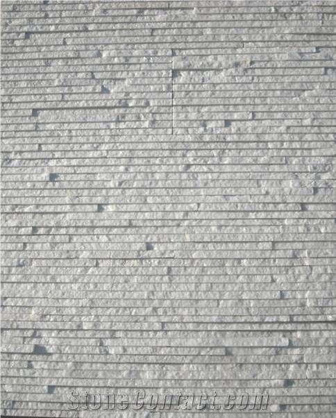 Fargo Snow White Stacked Corner Stone Panels,White Quartzite Exposed Stone Veneer,Wall Crazy Cladding Stone