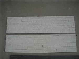 Fargo Snow White Stacked Corner Stone Panels,White Quartzite Exposed Stone Veneer,Wall Crazy Cladding Stone