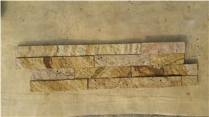 Fargo Yellow Sandstone Wall Crazy Cladding Panels in Z Shape/S Shape, Yellow Sandstone Stacked Stone Veneer,Yellow Exposed Ledge Stone