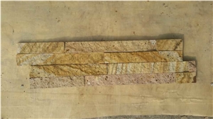 Fargo Yellow Sandstone Wall Crazy Cladding Panels in Z Shape/S Shape, Yellow Sandstone Stacked Stone Veneer,Yellow Exposed Ledge Stone