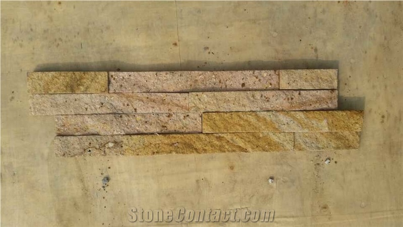 Fargo Yellow Sandstone Wall Crazy Cladding Panels in Z Shape/S Shape, Yellow Sandstone Stacked Stone Veneer,Yellow Exposed Ledge Stone