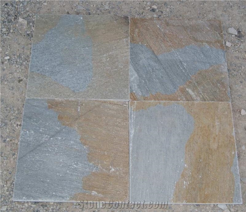 Fargo Yellow Slate/ 014 Yellow Slate Tiles for Wall/Floor, Chinese Multicolor Slate Tiles, Chinese Slate Floor Tiles