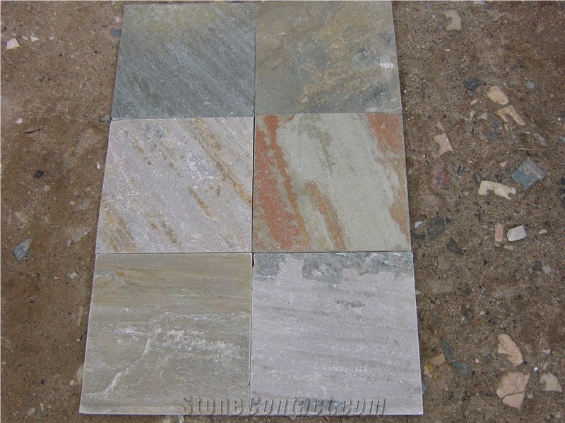 Fargo Yellow Slate/ 014 Yellow Slate Tiles for Wall/Floor, Chinese Multicolor Slate Tiles, Chinese Slate Floor Tiles