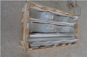China Beige Mable Hand Carved Fireplace Surround Mantel