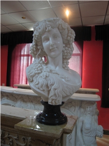 China White Marble Bust Statue Sculpture