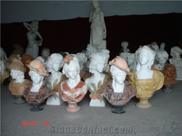 China White Marble Bust Statue Sculpture