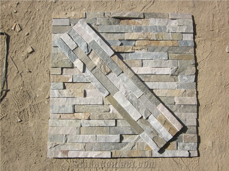 China Yellow Slate Ivory Wall Cladding Cultured Stacked Stone