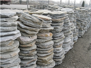 China Yellow Slate Natural Color Round Shape Steps & Pavers