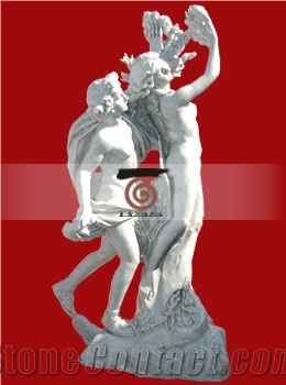 Hand Carved White Marble Statue Apollo & Dahpne, White Marble Statues