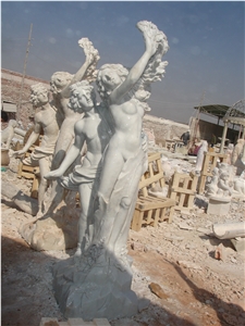 Hand Carved White Marble Statue Apollo & Dahpne, White Marble Statues