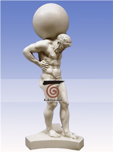 Hand Carved White Marble Western Statue Sculpture, White Marble Statues
