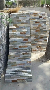 Flooring and Wall Covering 100%Rockface Wall Panel Multicolor Culture Stone Factory Wholesale China Slate Slabs&Tiles Grey/Brown/Green Natural Surface