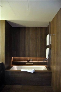 Dark Brown Wooden,Magic Brown Marble,Ouri Wooden Marble Bath Design