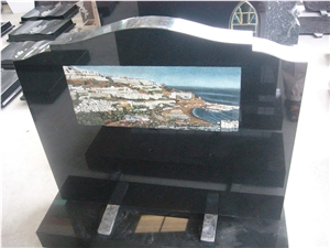 China G654 Black Granite Poland Style Tombstone & Monument