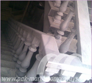 Balustrade Ziarat White Marble, White Marble Pakistan Balustrade & Railing