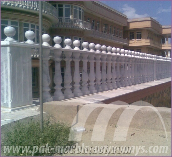 Balustrade Ziarat White Marble, White Pakistan Marble Balustrade & Railing