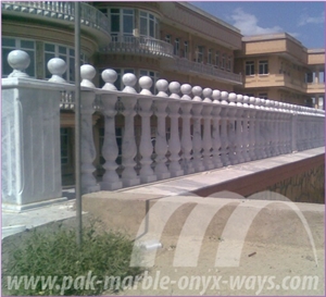 Balustrade Ziarat White Marble, White Pakistan Marble Balustrade & Railing