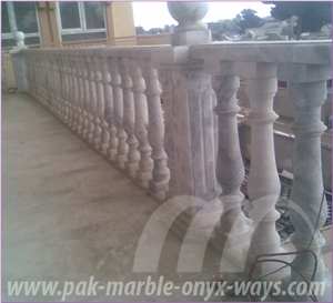 Balustrade Ziarat White Marble, White Pakistan Marble Balustrade & Railing