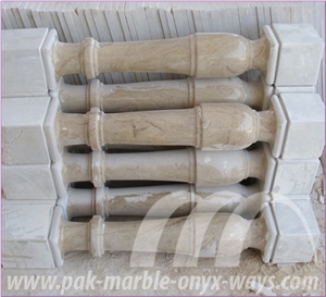 Botticina Fancy Balustrade, Beige Marble Pakistan Balustrade & Railing