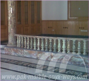Onyx Balustrade, Green Pakistan Onyx Balustrade & Railing