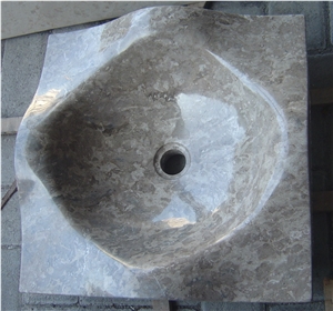 Gray Polished Marble Sink