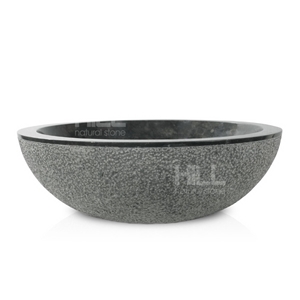 Fregona, Indonesia Black Rough Marble Bowl Sink
