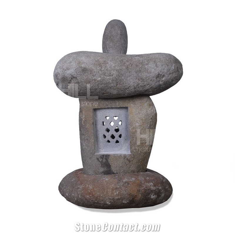Garden Lamp, Indonesia River Stone Garden