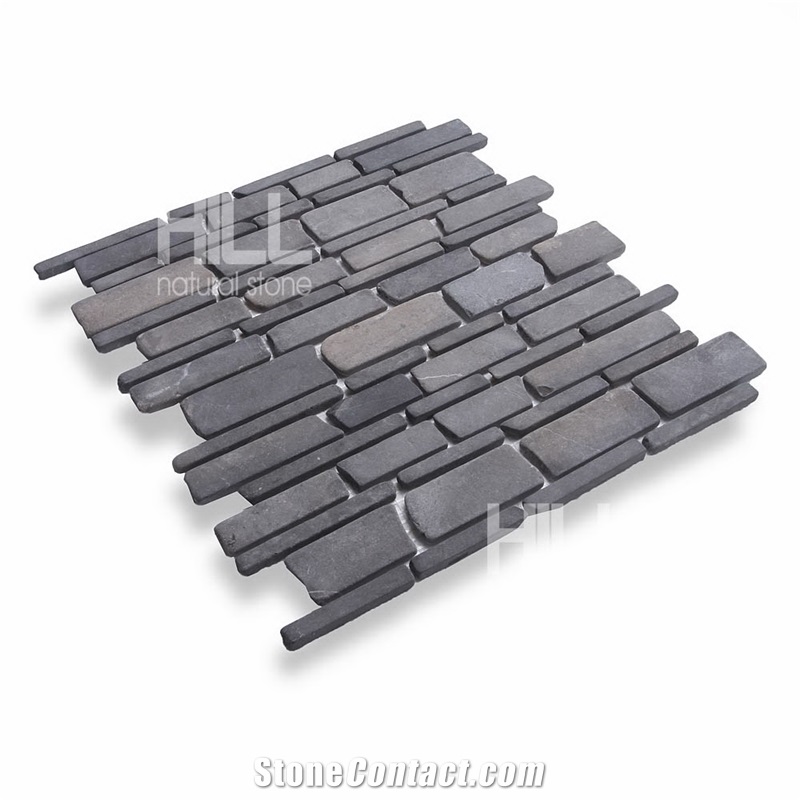 Monte, Black Indonesia Random Size Stick Tumbled Marble