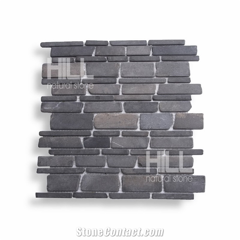 Monte, Black Indonesia Random Size Stick Tumbled Marble