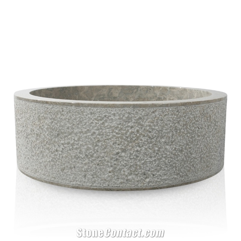 Motta, Indonesia Cylinder Honed Beige Marble Sinks & Basin