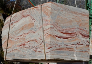 Arabescato Orobico Pink Rosa Marble Blocks, Red Marble Blocks