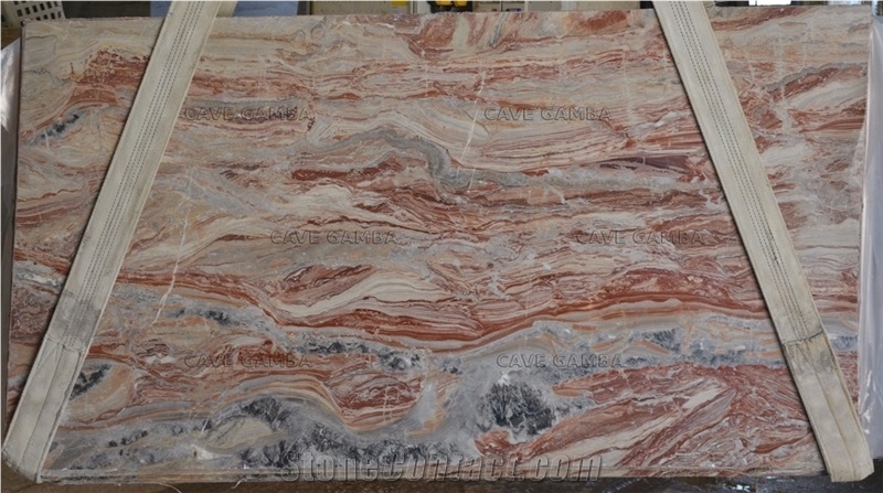 Arabescato Orobico Red Rosso Marble Slabs & Tiles