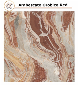 Arabescato Orobico Red Rosso Marble Slabs & Tiles
