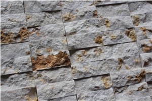 China Giallo Atantide Mosaic Manufacture Stone Mosaics Rectangle Matt/Rough White /Yellow A020hi-20-50