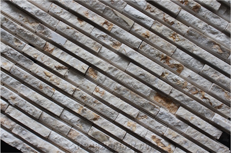 Giallo Atantide Mosaic Manufacture China Rough Stone Mosaics Linear White/Yellow Hy-132