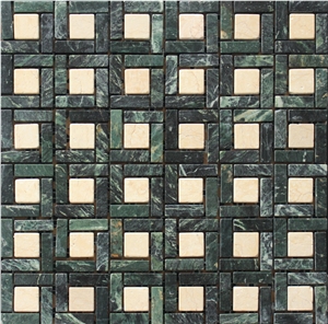 Yellow Marble Mosaics Manufaiture China Stone Mosaics Green/Yellow A054s-8