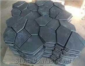 Black Slate Flagstone & Pavers, China Black Slate Paving Stone