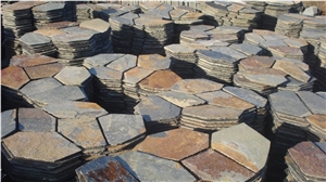 China Slate Flagstone & Pavers, Rusty Slate Flagstone, Paving Stone