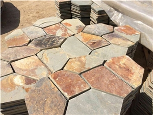 China Slate Flagstone & Pavers, Rusty Slate Flagstone, Paving Stone