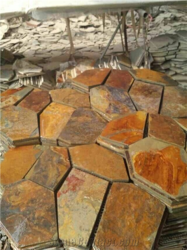 China Slate Flagstone & Pavers, Rusty Slate Flagstone, Paving Stone