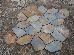 China Slate Flagstone & Pavers, Rusty Slate Paving Stone