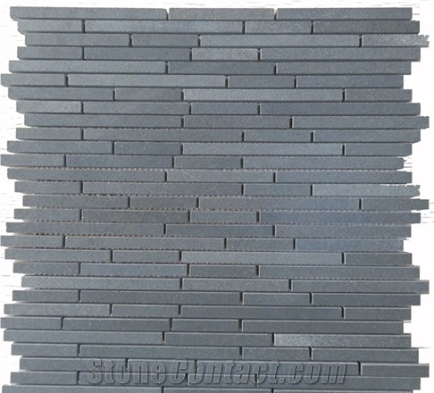 Linear/Honed/Hainan Grey Basalt Mosaic/Natural Stone Mosaic/Strips Mosaic