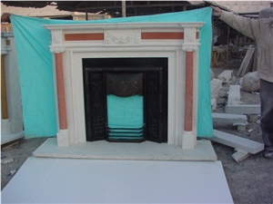 China Multicolor Marble Fireplace Lowest Price Home Decoration Carving