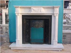 Hot Sale Top Quality White Marble Fireplace Surround,White Marble Fireplace Mantel