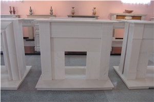 Pure White Marble Carving Fireplace Mantels, Marble Mantelshelf, Simple Sculpture Mantel, Own Factory, Fireplace for Indoor Decoration