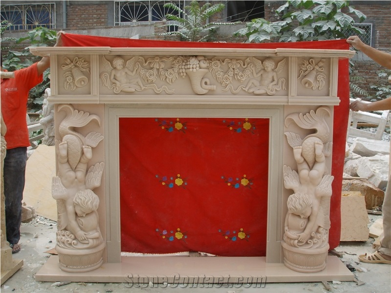 Stone Fireplace,Marble Fireplace Design,Pink Marble Fireplace Surround