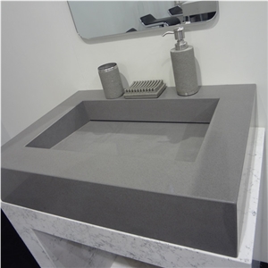 China White Engineered Quartz Stone Kitchen Countertop, Custom Vanity Top